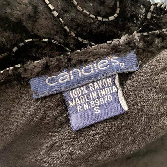 Vintage Candies Small Velvet Beaded Crop Top with Spaghetti Straps! - Picture 2 of 4